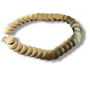 VTG 90’s Y2K Gold Tone Metal Coin Disc Chain Belt Gypsy Belly Dancer Women's OS